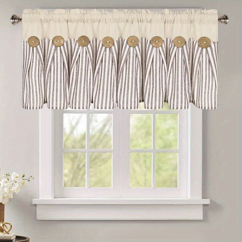 Semi Sheer Curtains Bohemian Linen Cotton Patchwork Grommet Top Window Drapes for Bedroom Living Room Kitchen Bathroom Cafe