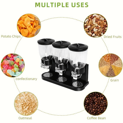 Dry Food Dispenser & Candy Organizer with Spoon Bowl Lid, Countertop Snack Container for Pantry Kitchen 17.5 Oz