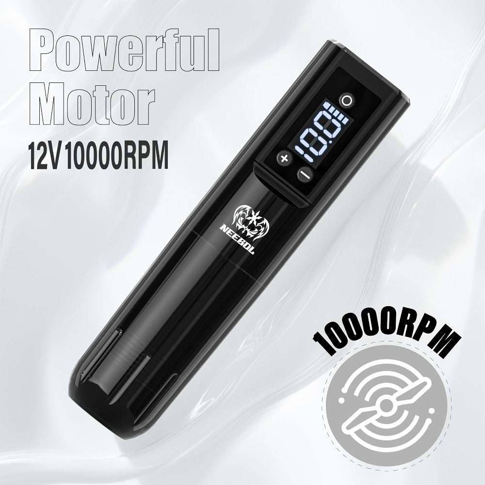 Wireless Rotary Tattoo Machine Neebol Cordless Pen, 6- Battery Life, Portable Design, Cartridge Compatible