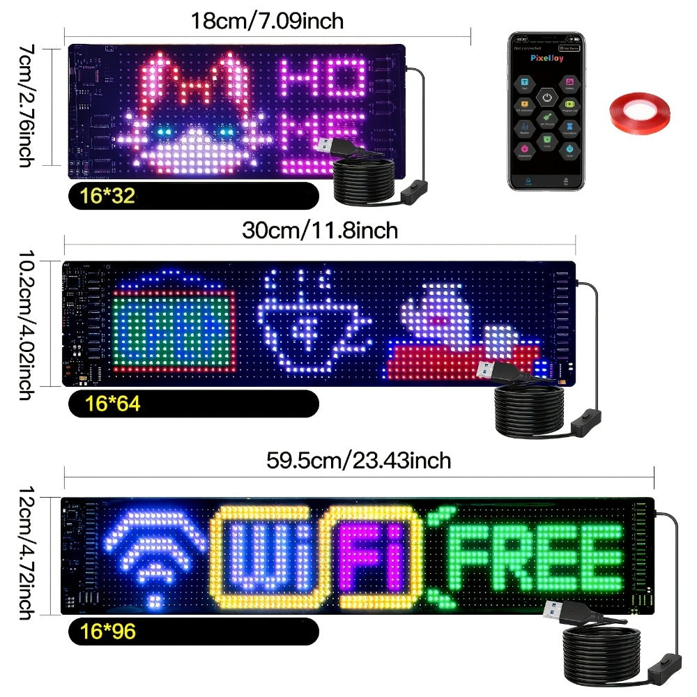 Bendable LED Display Screen App & Remote Control - Ultra-Thin 2mm Flexible LED Matrix Panel for an Everyday Personal Care Routine
