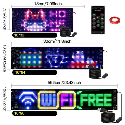 Bendable LED Display Screen App & Remote Control - Ultra-Thin 2mm Flexible LED Matrix Panel for an Everyday Personal Care Routine