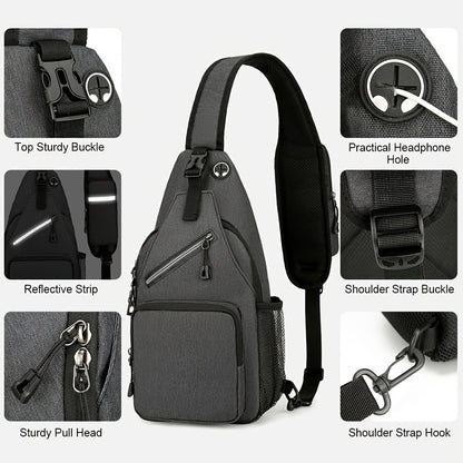 Crossbody Sling Backpack for Women Men – Lightweight Oxford Cloth Shoulder Chest Bag Daypack for Hiking Traveling Camping
