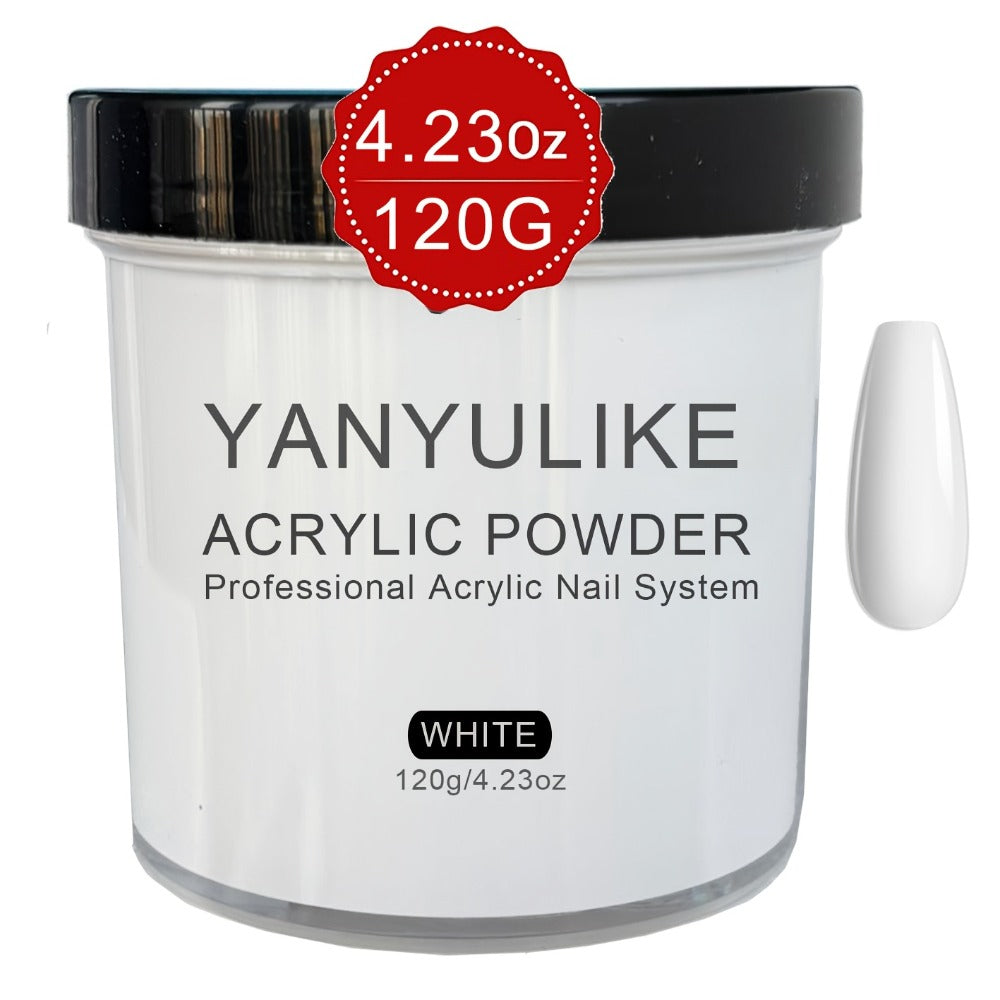 Clear Pink White Acrylic Nail Powder 4oz No Lamp Needed – Polymer Formula for Nail Extensions Sculpting 3D Nail Art Overlays Beginner