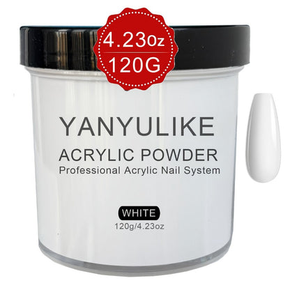 Clear Pink White Acrylic Nail Powder 4oz No Lamp Needed – Polymer Formula for Nail Extensions Sculpting 3D Nail Art Overlays Beginner