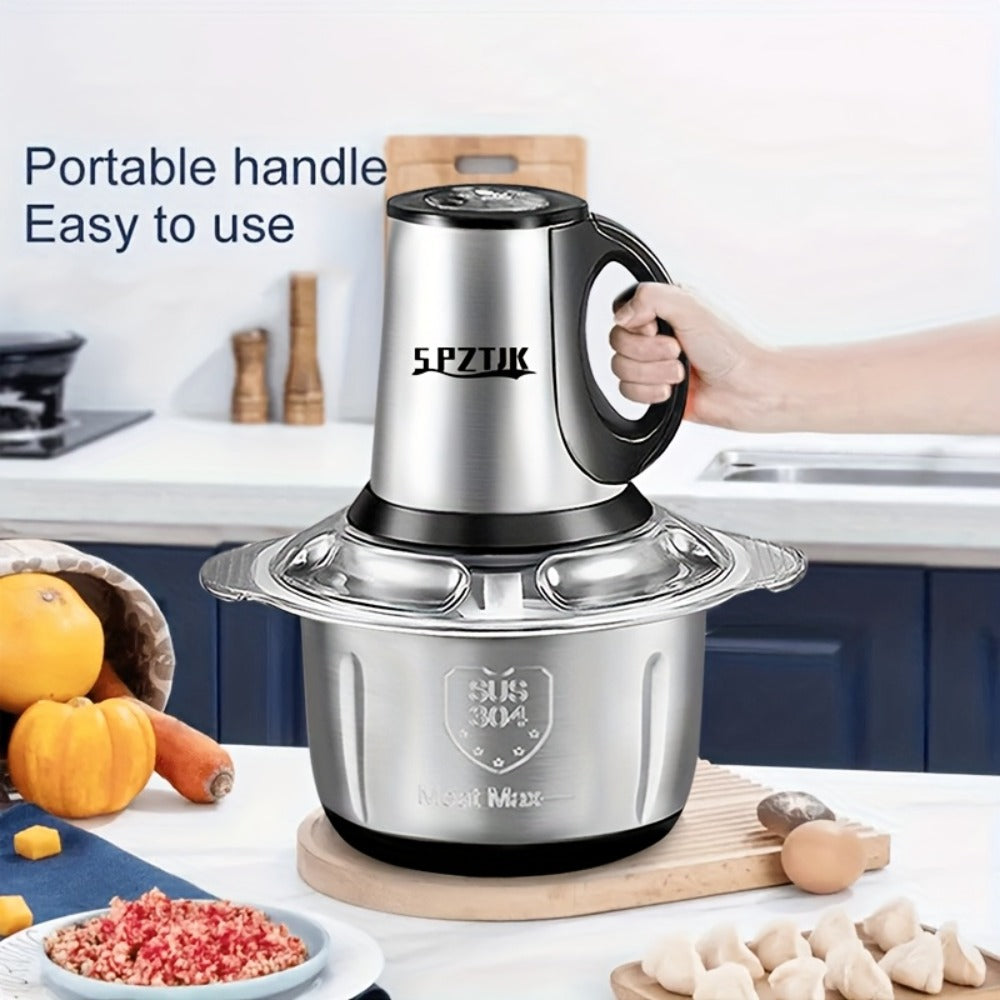 Electric Food Chopper with 2 Bowls & Dual-Level Blades, Mini Food Processor for Grinding Meat Chopping Nuts Salad Prep
