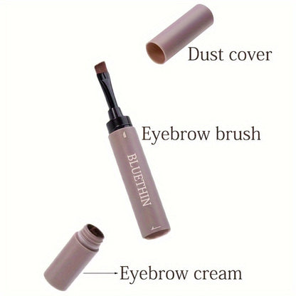 Waterproof Eyebrow Pencil Dual Ended with Angled Tip Flat Tip & Spoolie Brush Smudge Proof Long Lasting Brow Definer for Women Gray Black