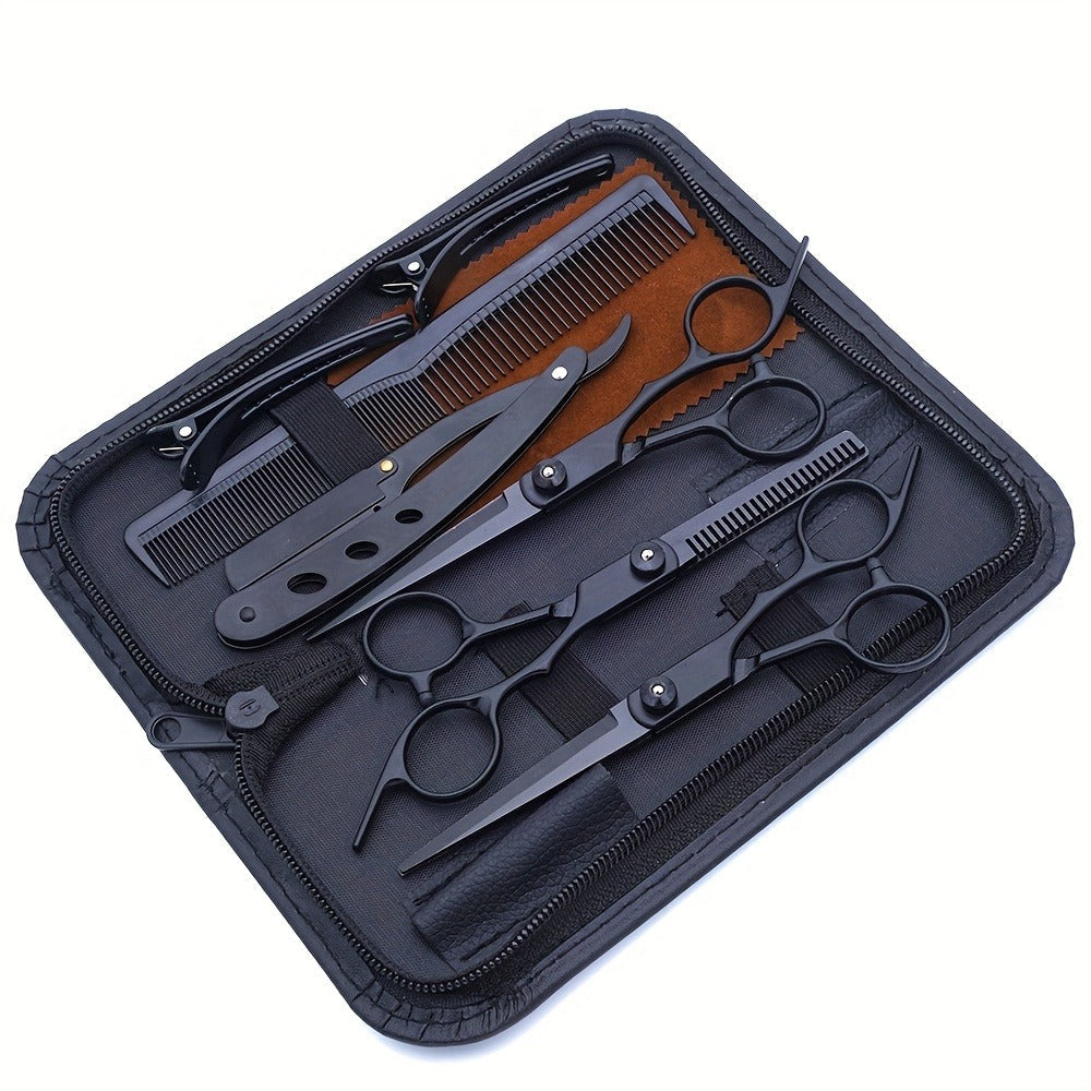 Hair Cutting Scissors Set 6 Inch Stainless Steel with Thinning Shears & Barber Comb – Colorful Professional Hairdressing Shears Kit for Men