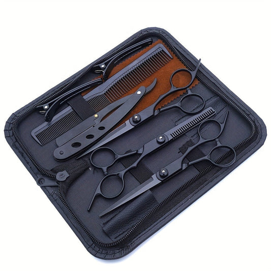 Hair Cutting Scissors Set 6 Inch Stainless Steel with Thinning Shears & Barber Comb – Colorful Professional Hairdressing Shears Kit for Men