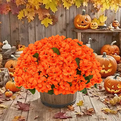 Artificial Flowers 13.77-Inch Geranium, Rose, Marigold or Hydrangea Styles in 8 and 16-Piece Options