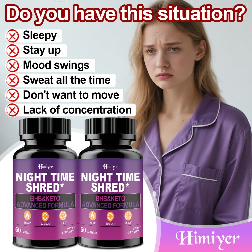 Night Time Fat Burner for Women, Shred Mask Capsules with Caffeine, Goji Berries & Dandelion Root
