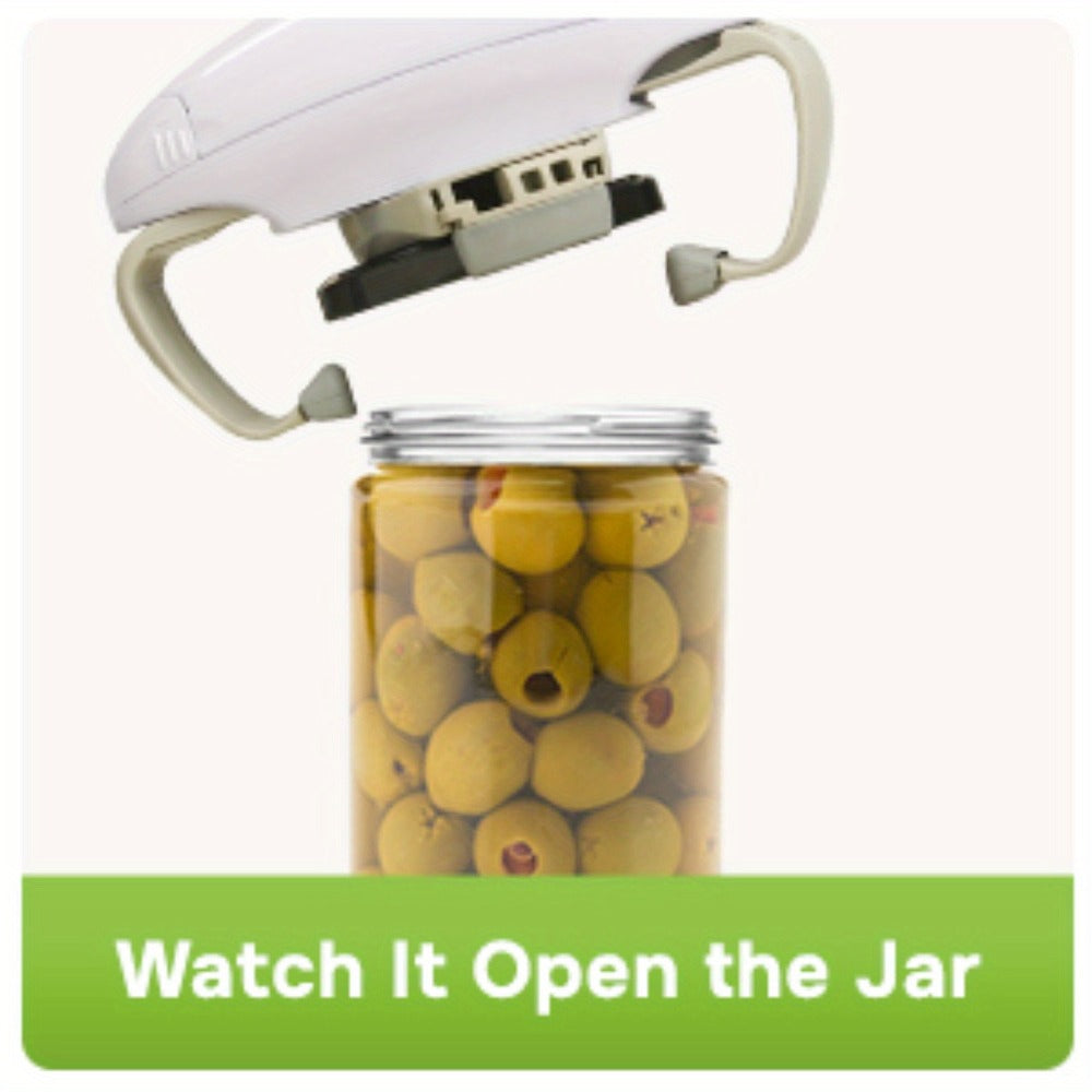 Electric Jar Opener & Bottle Opener, One-Touch Lid Opener for Arthritic Hands, Seniors & Weak Grip