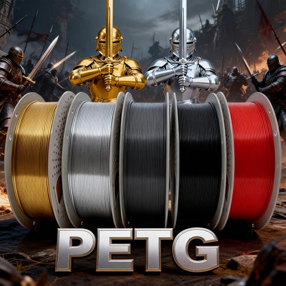 3D Printer Filament PETG 1.75mm 1kg Open-Rim Spool with Nine Solid, Metallic and Transparent Options