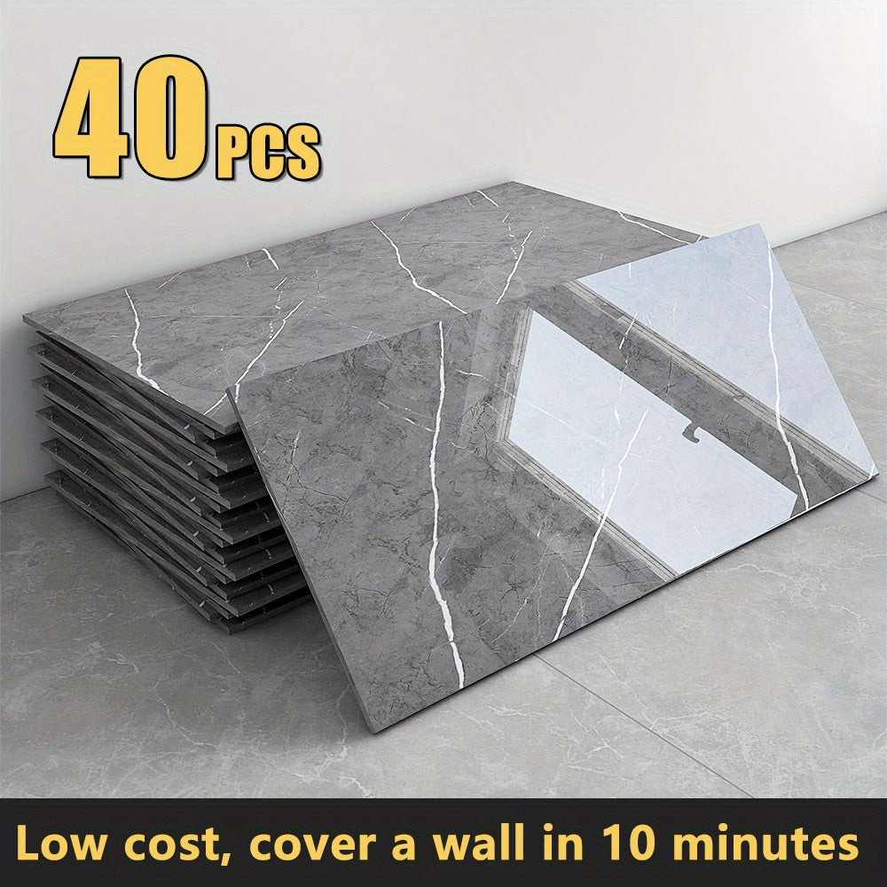 Peel and Stick Marble Wall Tiles – Self-Adhesive Backsplash Panels for Kitchen Bathroom Living Room
