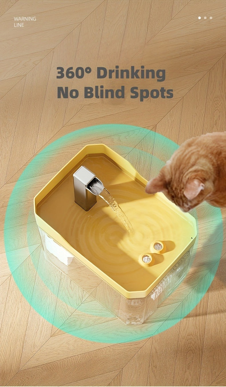 Pet Water Fountain Automatic 4-Stage Filtration – Ultra-Quiet USB Powered Circulating Fresh Water Dispenser with Visible Water Level Window