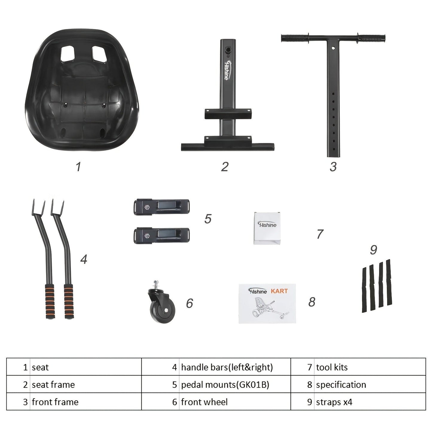 Hoverboard Go Kart Seat Attachment Kit for Kids 6.5"-10" Self Balancing Scooter Conversion Accessories with Off-Road Tires