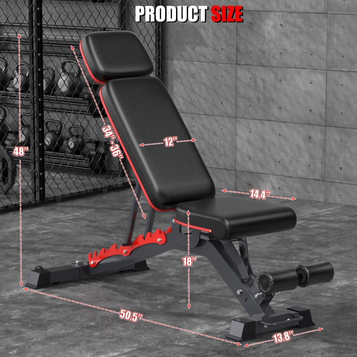 Adjustable Weight Bench 6-in-1 Foldable – Flat Incline Decline, Resistance Bands, Preacher Curl & Leg Developer, 770lb Capacity