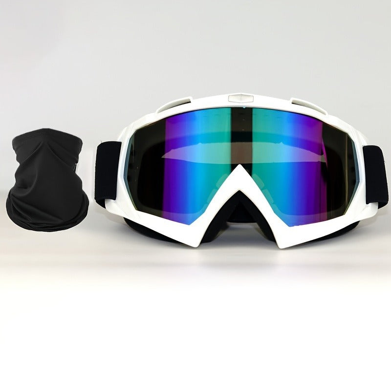 Ski Goggles Set with Black Headband – TPU Frame PC Lens Mirror Coating, Thick Foam Pad, Adjustable Strap, 28+ Color Styles