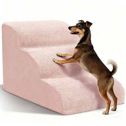 Dog Stairs for High Beds & Sofa – Extra Wide Foam Pet Steps with Non-Slip Bottom, Soft Cushioned Dog Ramp for Couch, Ideal for Small Dogs