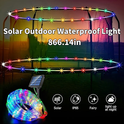 Solar Trampoline Lights for Kids – IP65 Waterproof LED Trampoline Accessories, 8 Dynamic Modes, Solar Powered Outdoor Light for 8-16ft
