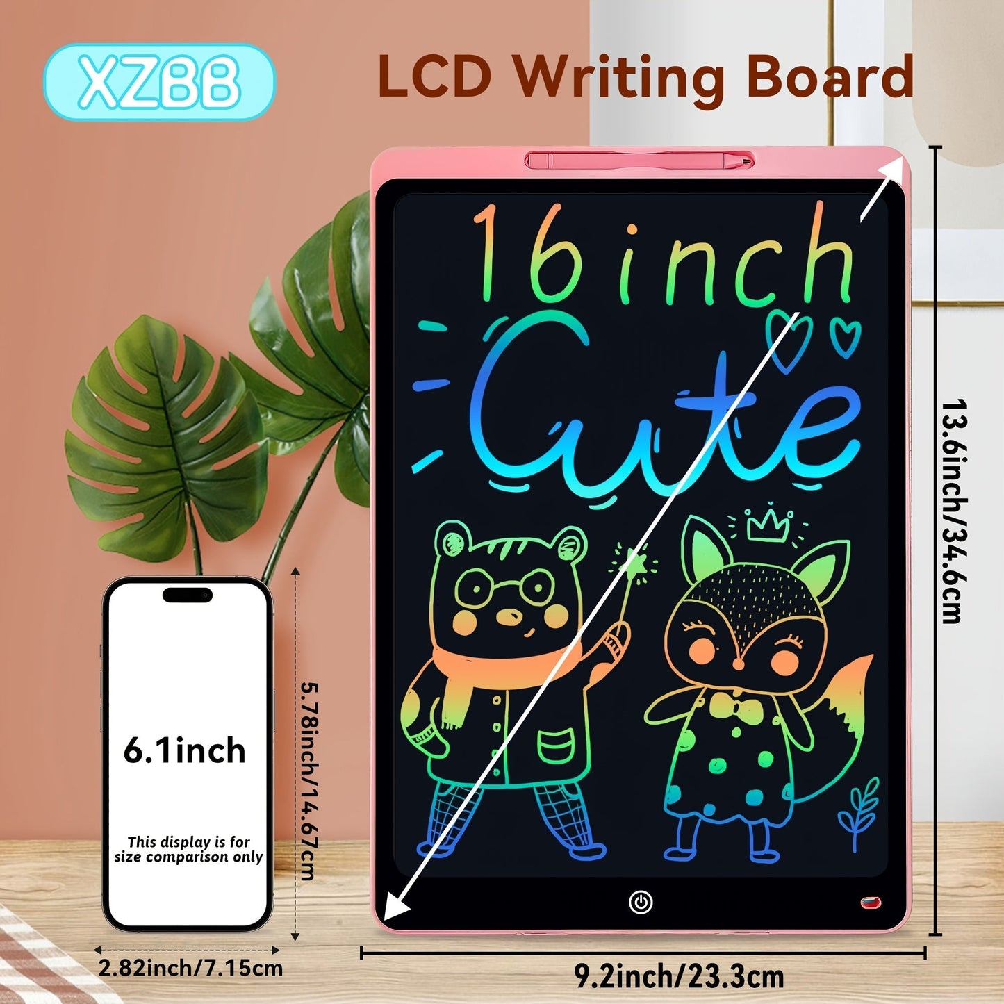 Large LCD Drawing Tablet for Kids 16 & 20 Inch, Colorful Erasable Electronic Doodle Board Reusable Writing Pad