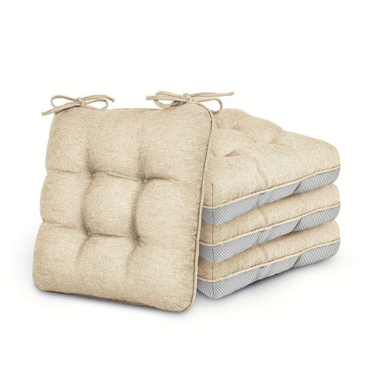 Memory Foam Chair Cushions 4/8 Pack, Non-Slip Seat Pads for Dining Chairs, Kitchen, Office & Patio – Indoor Outdoor Chair Pads M/L Size