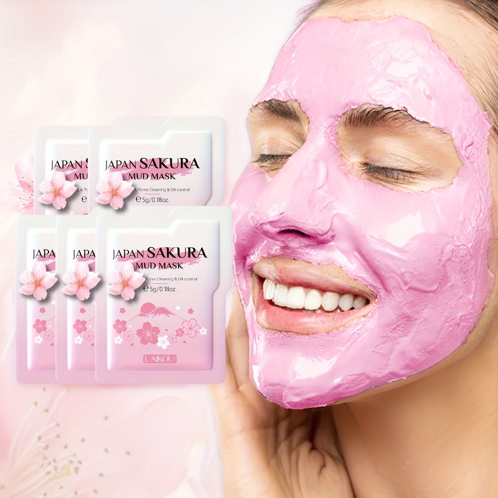 30-Piece Sakura Skincare Gift Set with Pink Face-Care Assortment, Mask Packets, Pouch and Routine Accessories