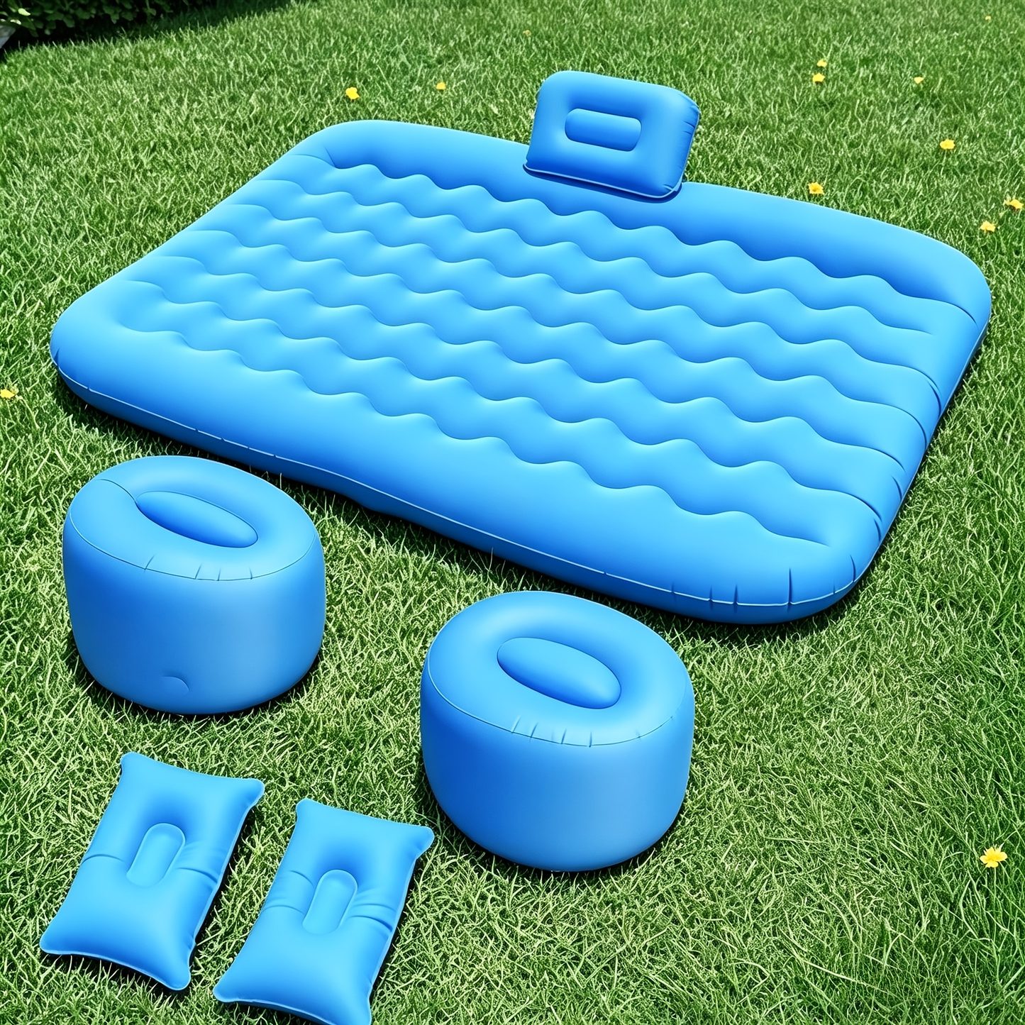 SUV Air Mattress Inflatable Car Bed Portable Camping Mattress Universal Flocked Blow Up Bed for SUV Trunk Back Seat with Storage Bag Repair