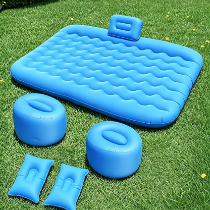 SUV Air Mattress Inflatable Car Bed Portable Camping Mattress Universal Flocked Blow Up Bed for SUV Trunk Back Seat with Storage Bag Repair