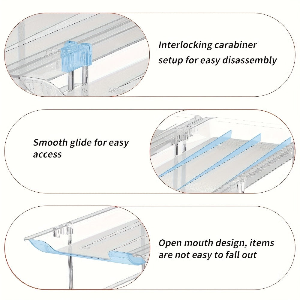 3-Tier Can Organizer Rack, 3-Set Clear Plastic Rolling Pantry and Refrigerator Storage for Up to 36 Cans