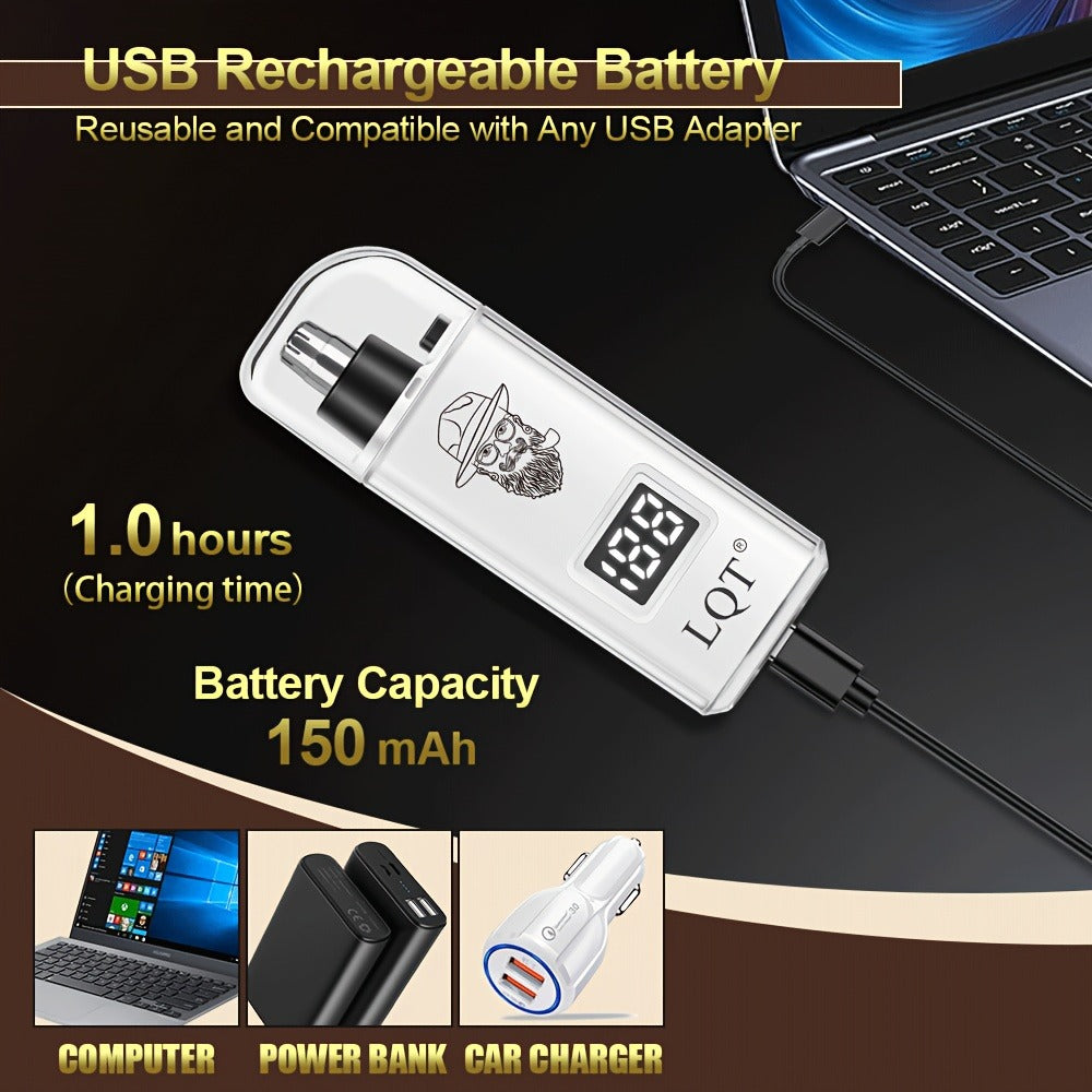 LQT White Hair Clipper Set with Digital Displays, USB Charging and Choice of 2-, 3- or 4-Piece Kits