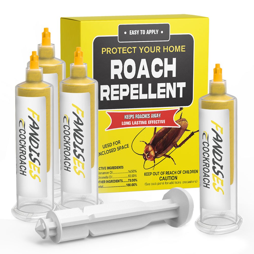 Roach Gel, 4-Pack Syringe Kitchen Bathroom Crack Crevice Trap for Home Cooking, Dining and Outdoor Meals