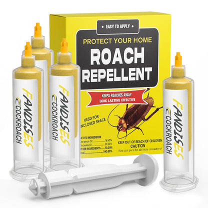Roach Gel, 4-Pack Syringe Kitchen Bathroom Crack Crevice Trap for Home Cooking, Dining and Outdoor Meals