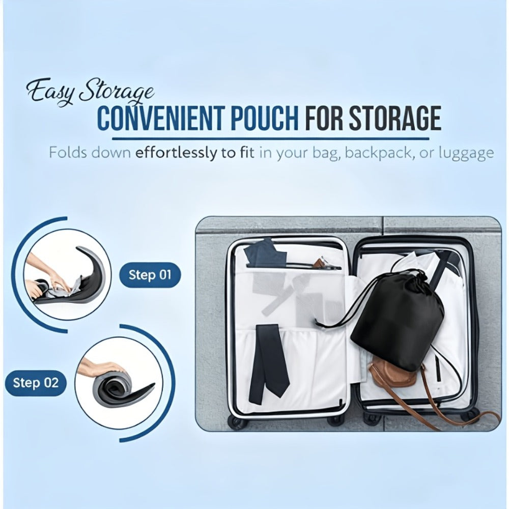Travel Neck Pillow U-Shaped Memory Foam Cervical Support Pillow for Airplane, Car & Hotel – Portable & Ergonomic