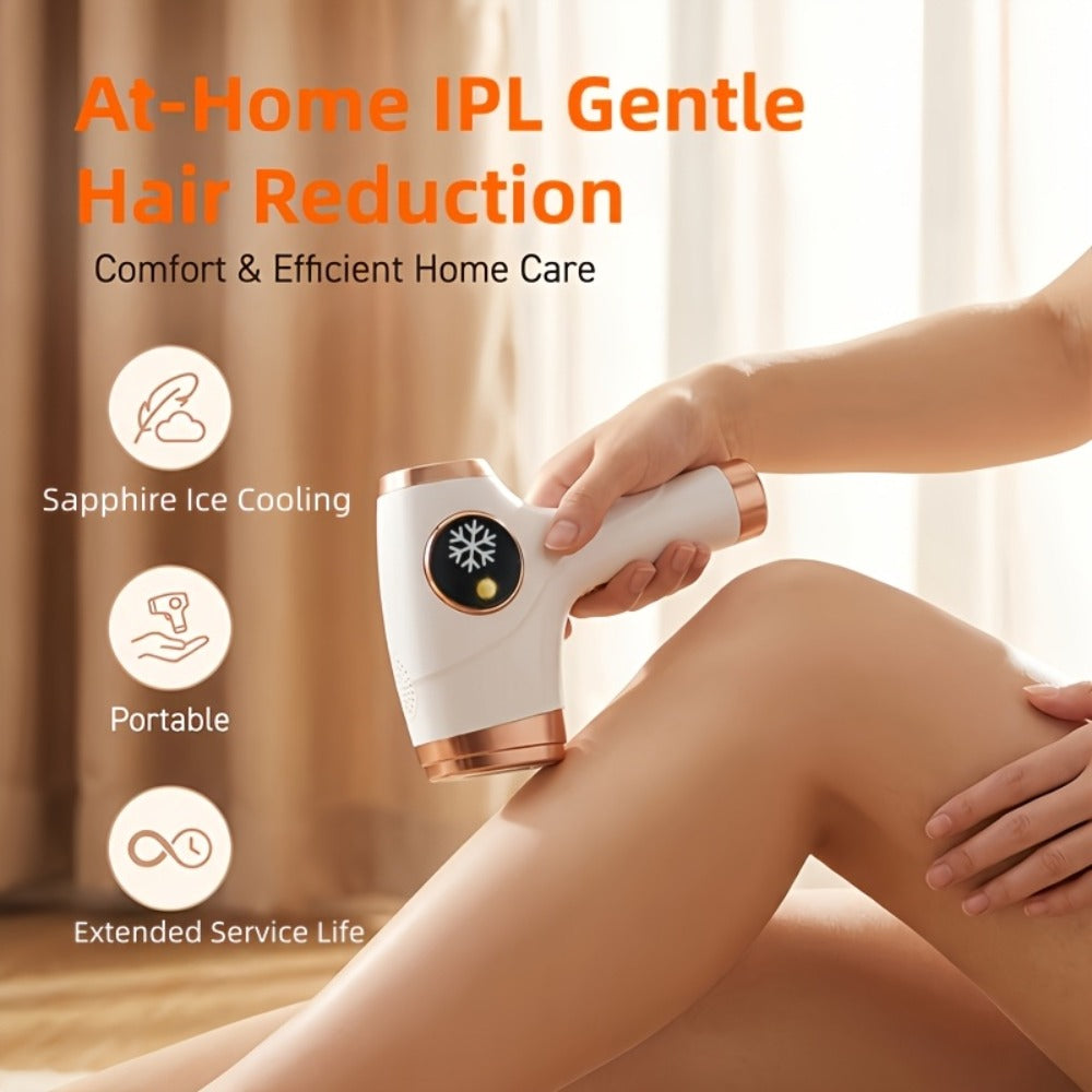 IPL Hair Removal Device Sapphire Ice Cooling Painless 999900 Flashes 9 Modes – At-Home Permanent Hair Reduction for Women Men Face Body