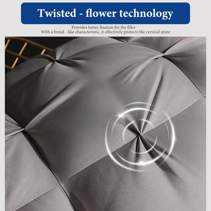 Bed Pillow Set of 2 with 900g Polyester Fill, Twisted-Flower Quilting and Adjustable Zipper