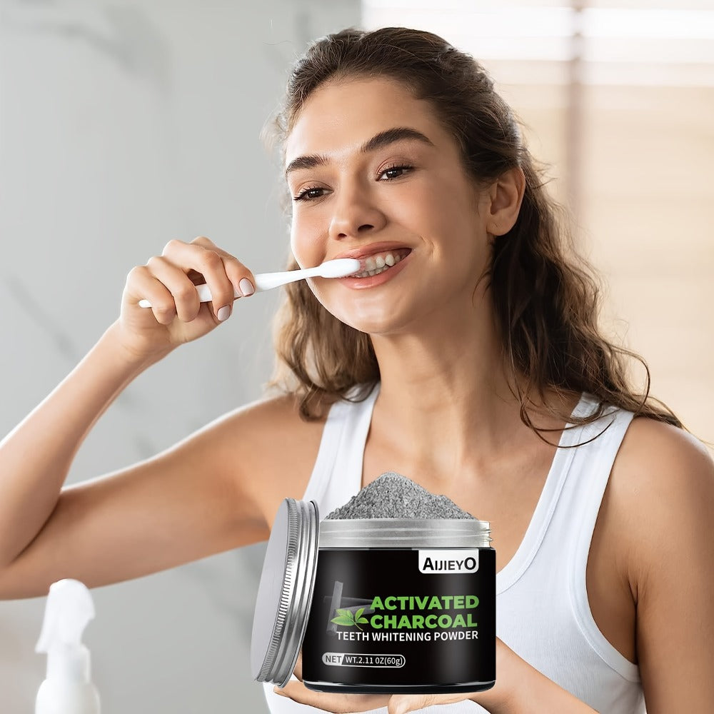 Activated Charcoal Teeth Whitening Powder - Natural Tooth Polish for Deep Cleaning, Plaque Removal & Fresh Breath