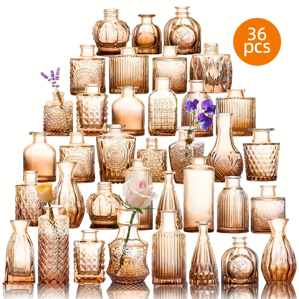 Mini Bud Vases 36pcs – Clear Small Flower Vases for Wedding Centerpieces Birthday Party Anniversary Home Table Decoration