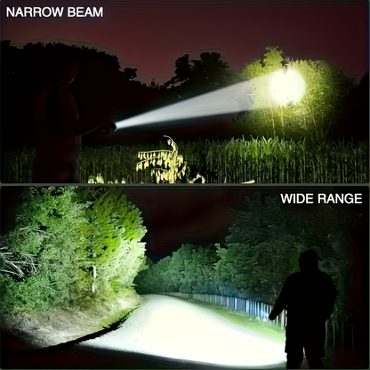 High Lumen Tactical Flashlight 2-Pack – COB Side Light, USB Fast Charging, Zoomable, Multiple Modes for Camping, Cycling, Fishing