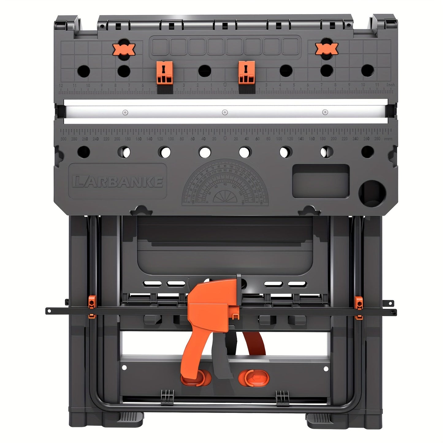 Folding Workbench Sawhorse 2-in-1 Height Adjustable Aluminum Legs Clamp Force with 4 Woodworking Clamps for DIY Garage Workshop Portable