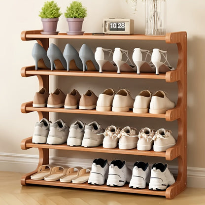 Bamboo Shoe Rack 3 5 6 Layer Widened Reinforced – Multi-Tier Shoe Storage Stand for Entryway Bedroom Living Room Garage