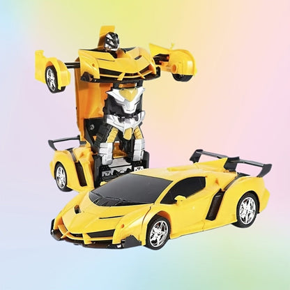 Transforming RC Robot Car for Kids 2.4GHz, One-Button Deformation Stunt Car 360 Drift LED Lights