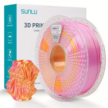 3D Printer Filament SUNLU Dual-Color Silk PLA+ 1.75mm 1kg Spool with Ten Glossy Two-Tone Options