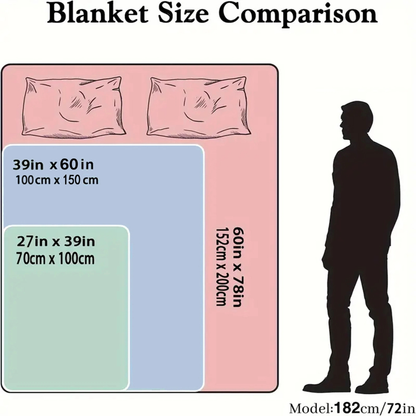 Fleece Throw Blanket Geometric Space Lodge Pattern – Ultra Soft Flannel Cozy Bed Sofa Blanket 60x80 Inches