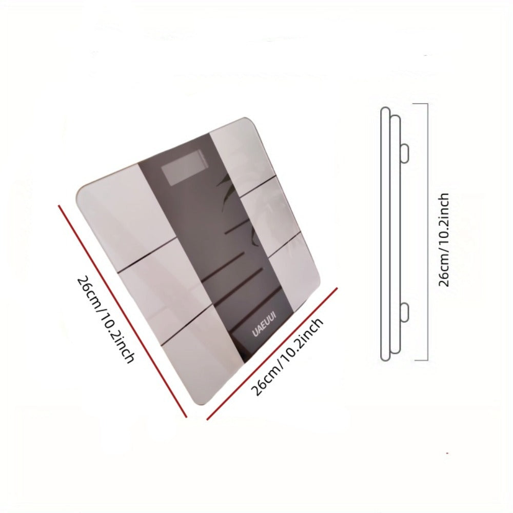 Gray Digital Bathroom Scale with Eight Metallic Electrode Panels and Top Display, Single Style