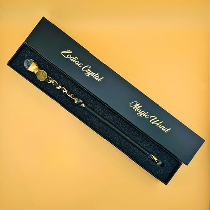 Zodiac Crystal Magic Wand with Gift Box – Handmade Astrology Wand All 12 Signs Aries Taurus Gemini Cancer Leo Virgo Libra Scorpio