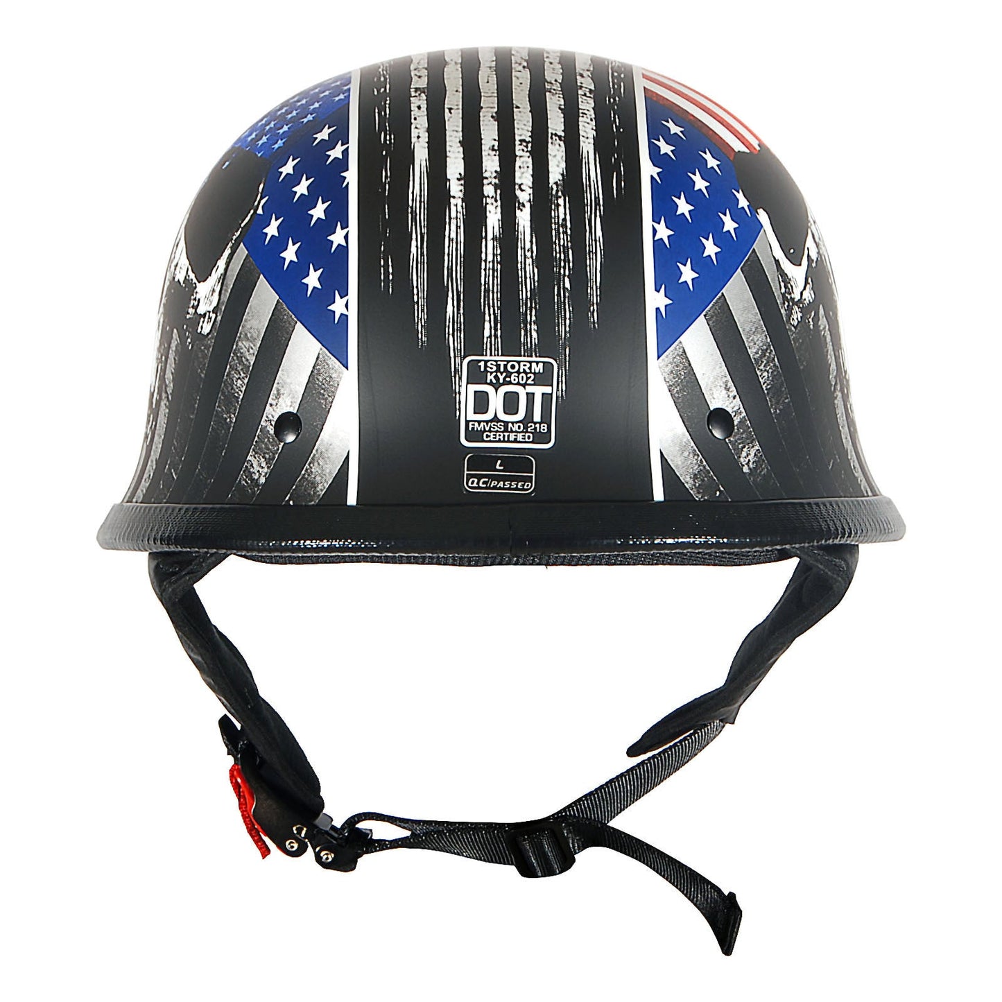 German Style Motorcycle Half Face Helmet – Novelty Skull & Carbon Fiber Design, UV Glossy Finish, Removable Washable Padding