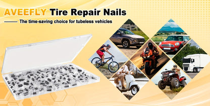 Tire Repair Nails Kit Rubber Screws – Self-Service Vacuum Tire Puncture Repair Set for Car Motorcycle ATV Truck Trailer