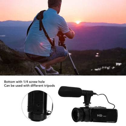 1080P Digital Camera with 2.7" Rotatable Screen 16x Zoom Built-in Mic & Fill Light, 16MP CMOS, 32GB Card
