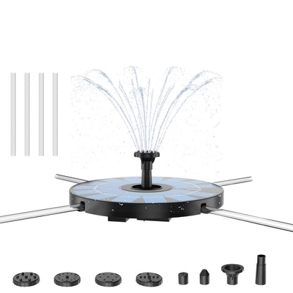 Garden Fountain Solar Powered with Support Rod for Garden, Pathway and Patio Lighting, with the Listed Configuration