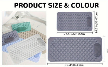 Textured Shower Bath Mat in 14.2 x 27.5 or 19.7 x 31.5-Inch Sizes and Six Color-and-Size Combinations